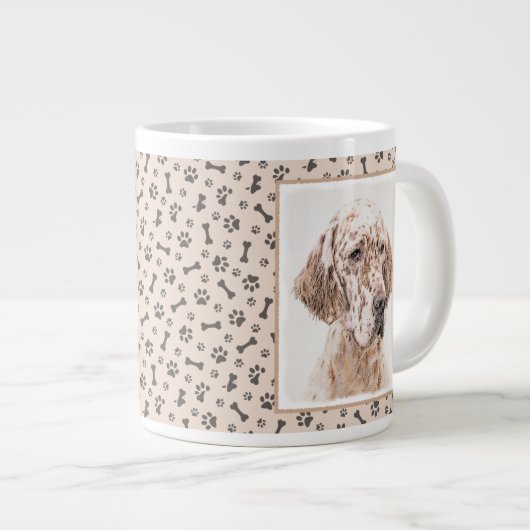 イングリッシュセッター絵画オレンジベルトンのドッグアート ジャンボコーヒーマグカップ (正面右)