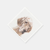 イングリッシュセッター絵画オレンジベルトンのドッグアート スタンダードカクテルナプキン (角)