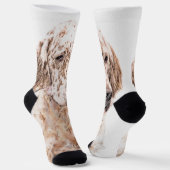 イングリッシュセッター絵画オレンジベルトンのドッグアート ソックス (傾斜あり)