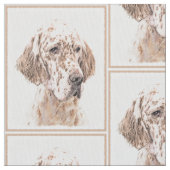 イングリッシュセッター絵画オレンジベルトンのドッグアート ファブリック (クローズアップ)