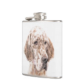 イングリッシュセッター絵画オレンジベルトンのドッグアート フラスク (左)