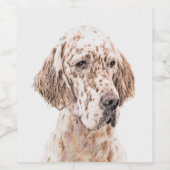 イングリッシュセッター絵画オレンジベルトンのドッグアート ワインラベル (シングルラベル)