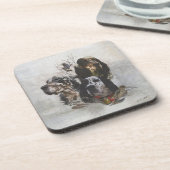 イングリッシュセッター、ウッドコック狩り コースター (左側)