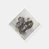 イングリッシュセッター、ウッドコック狩り スタンダードカクテルナプキン (角)