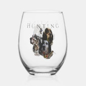 イングリッシュセッター、ウッドコック狩り ステムなしワイングラス (正面)