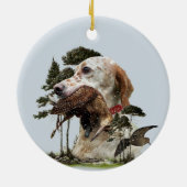 イングリッシュセッター、ウッドコック狩り セラミックオーナメント (裏面)