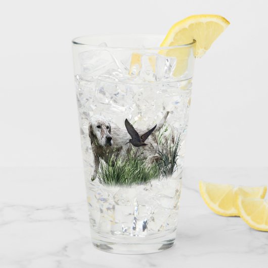 イングリッシュセッター、ウッドコック狩り タンブラーグラス (アイス裏面)