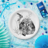 イングリッシュセッター、ウッドコック狩り ペーパープレート (パーティー)