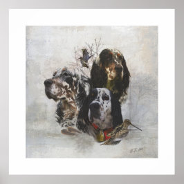 イングリッシュセッター、ウッドコック狩り ポスター