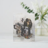 イングリッシュセッター、ウッドコック狩り ポストカード (スタンド正面)