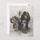 イングリッシュセッター、ウッドコック狩り ポストカード (正面/裏面)