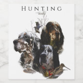 イングリッシュセッター、ウッドコック狩り ワインラベル (シングルラベル)