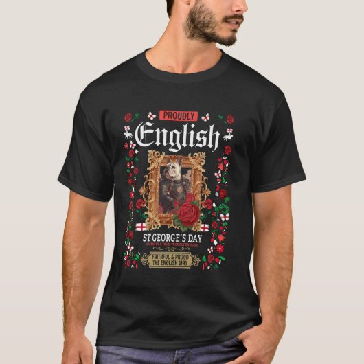 イングリッシュセントジョージデイアイディア子供へ&バラエングリス Tシャツ (正面)