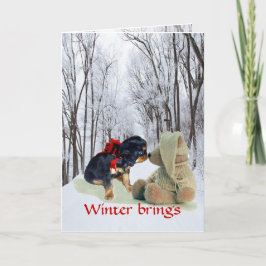 イングリッシュトイスパニエル犬クリスマス シーズンカード