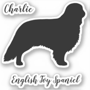 イングリッシュトイスパニエル犬シルエット犬ブリードステッカー シール