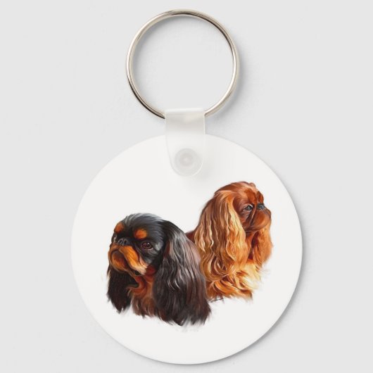 イングリッシュトイスパニエル犬 キーホルダー (正面)