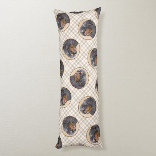 イングリッシュトイ絵を描ースパニエル犬キングチャールズドッグアート ボディピロー (裏面 (縦))