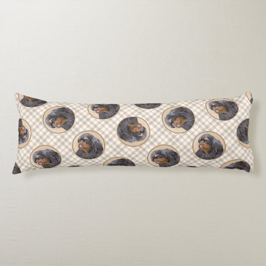 イングリッシュトイ絵を描ースパニエル犬キングチャールズドッグアート ボディピロー (正面)