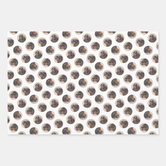 イングリッシュトイ絵を描ースパニエル犬キングチャールズドッグアート ラッピングペーパーシート (正面2)