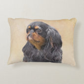 イングリッシュトイ絵画ースパニエル犬オリジナルアニマルアート アクセントクッション (裏面)