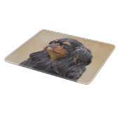 イングリッシュトイ絵画ースパニエル犬オリジナルアニマルアート カッティングボード (角)
