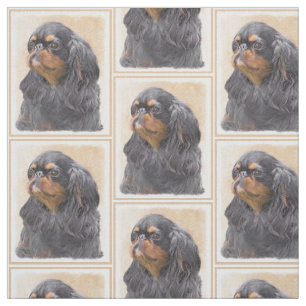 イングリッシュトイ絵画ースパニエル犬オリジナルアニマルアート ファブリック
