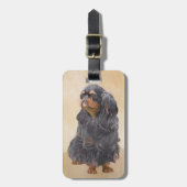 イングリッシュトイ絵画ースパニエル犬オリジナルアニマルアート ラゲッジタグ (正面縦)