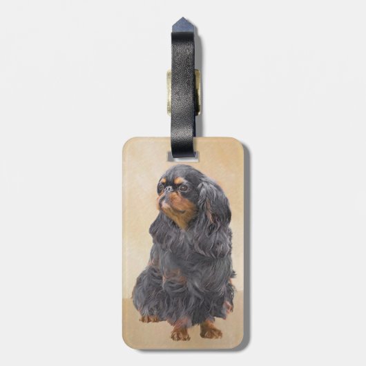イングリッシュトイ絵画ースパニエル犬オリジナルアニマルアート ラゲッジタグ (裏面縦)