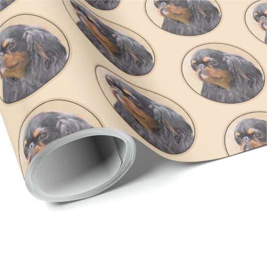 イングリッシュトイ絵画ースパニエル犬オリジナルアニマルアート ラッピングペーパー (ロールコーナー)