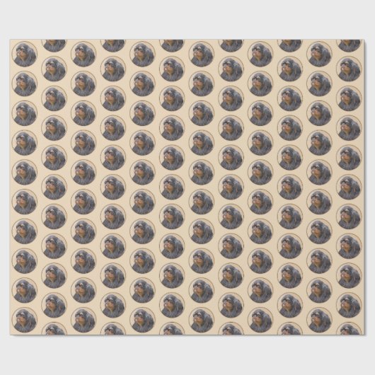 イングリッシュトイ絵画ースパニエル犬オリジナルアニマルアート ラッピングペーパー (フラット)