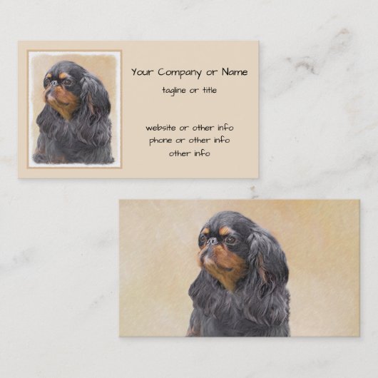 イングリッシュトイ絵画ースパニエル犬オリジナルアニマルアート 名刺 (正面/裏面)