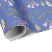 イングリッシュパープルフラワーズガーデンベビーシャワーパーティー ラッピングペーパー (ロールコーナー)