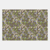 イングリッシュビクトリアンガーデンミックスヴィンテージ紫ツタ ラッピングペーパーシート (正面3)