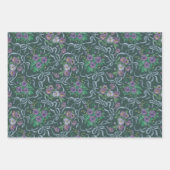 イングリッシュビクトリアンガーデンミックスヴィンテージ紫ツタ ラッピングペーパーシート (正面3)