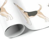 イングリッシュフォックスハウンドドッグブリードイラストレーション ラッピングペーパー (ロールコーナー)