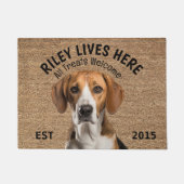 イングリッシュフォックスハウンドパーソナライズされたペット ドアマット (正面)