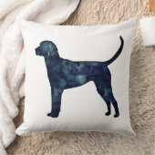 イングリッシュフォックスハウンドブラックウォーター色ドッグシルエット クッション (ブランケット)