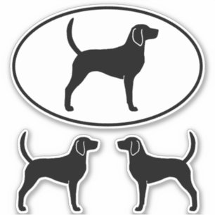イングリッシュフォックスハウンド犬シルエットビニールステッカーセット シール