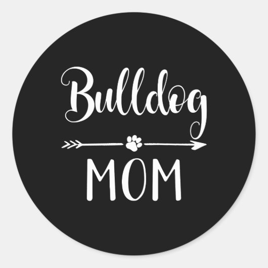 イングリッシュフランスの・アメリカン・ブルドッグ・ママ ラウンドシール (正面)