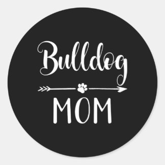 イングリッシュフランスの・アメリカン・ブルドッグ・ママ ラウンドシール