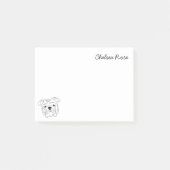 イングリッシュブルシンプルドッグブラック&ホワイトパーソナライズされた ポストイット (正面)