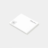 イングリッシュブルシンプルドッグブラック&ホワイトパーソナライズされた ポストイット (アングル)