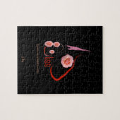 イングリッシュブルテリアブリスwithバラペットアート ジグソーパズル (横)