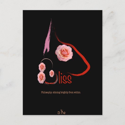 イングリッシュブルテリアブリスwithバラペットアート ポストカード (正面)