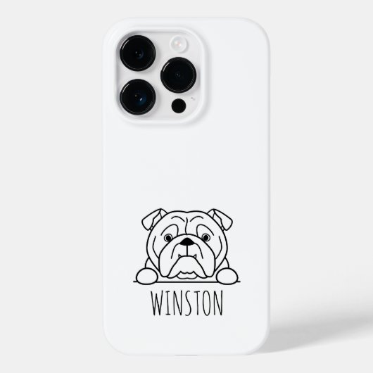 イングリッシュブルドッグの名前入り オーダーメイドスマホケース Case-Mate iPhoneケース (裏面)