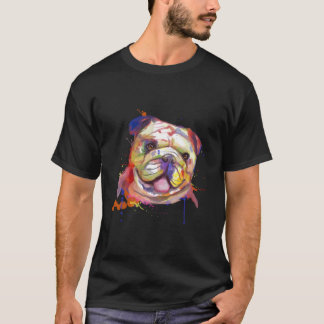 イングリッシュブルドッグの水しぶき Tシャツ