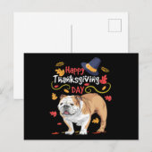 イングリッシュブルドッグの面白い感謝祭ギフト シーズンポストカード (正面/裏面)