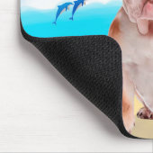 イングリッシュブルドッグオンビーチ マウスパッド (コーナー)