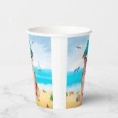 イングリッシュブルドッグオンビーチ 紙コップ (右)