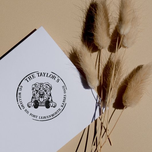 イングリッシュブルドッグカスタム差出人住所 ラバースタンプ